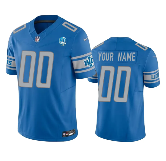 Detroit Lions Active Player custom Blue 2023 F.U.S.E. 90th Anniversary Vapor Untouchable Limited Stitched Jersey